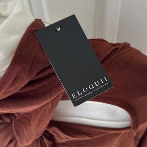 Eloquii Brown Cutout Blouse, plus-size, NEW, top, elegant, women blouse, fall